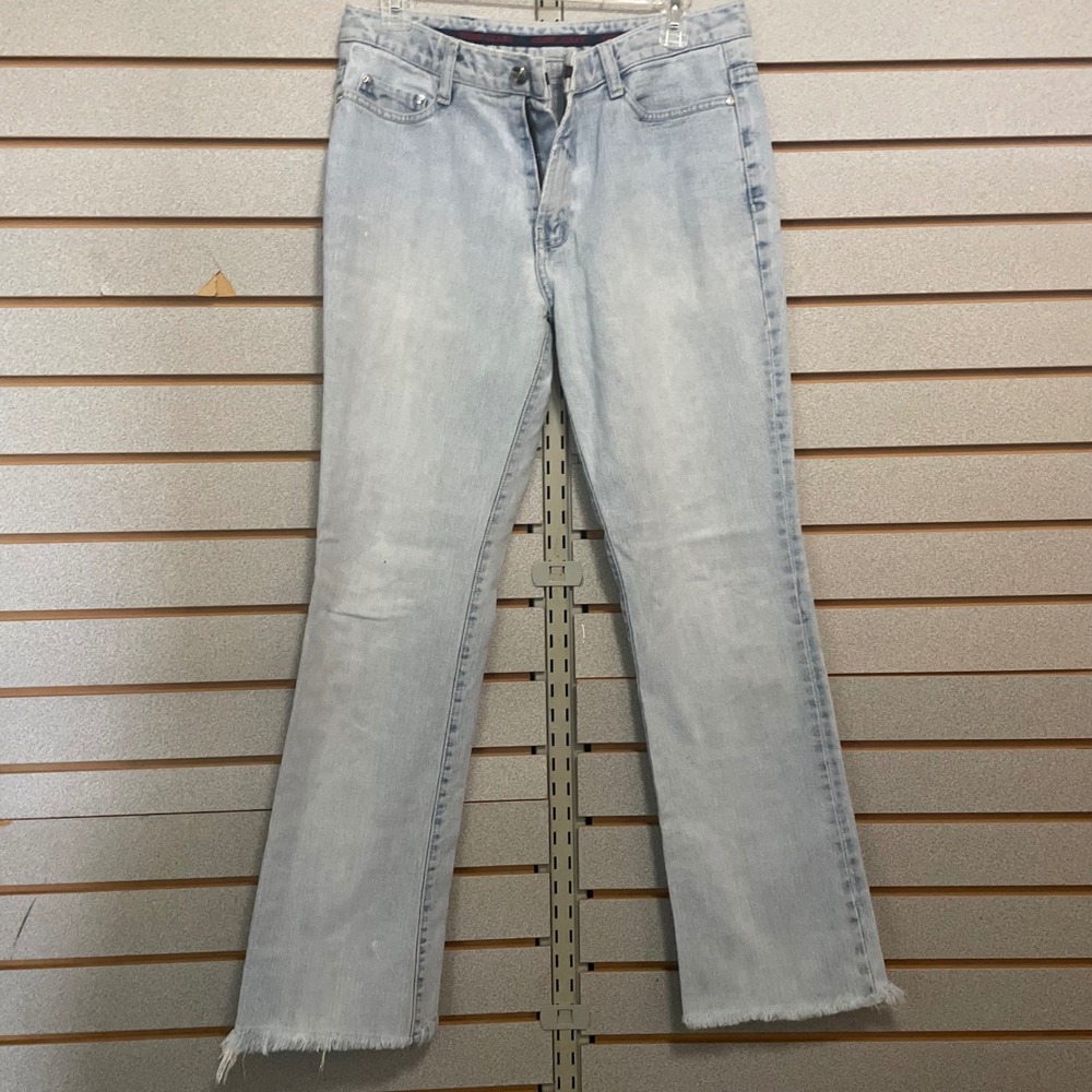 S.T. Stone Jeans Women Light Wash‎ Frayed Hem Bootcut Denim Jeans Size 28